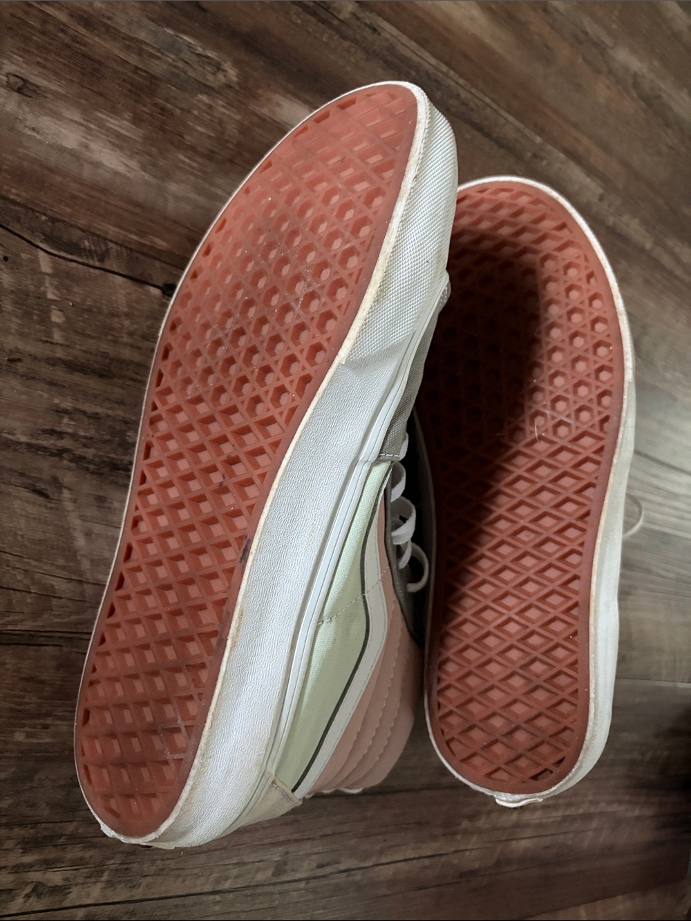 Vans High-Top Sneakers in Gray, Pink, and White - Picture 4 of 4
